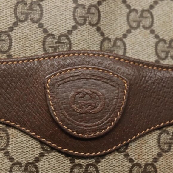 GUCCI GG Supreme Web Sherry Line Tote Bag PVC Beige Green Red Auth BA943 - Picture 13 of 16